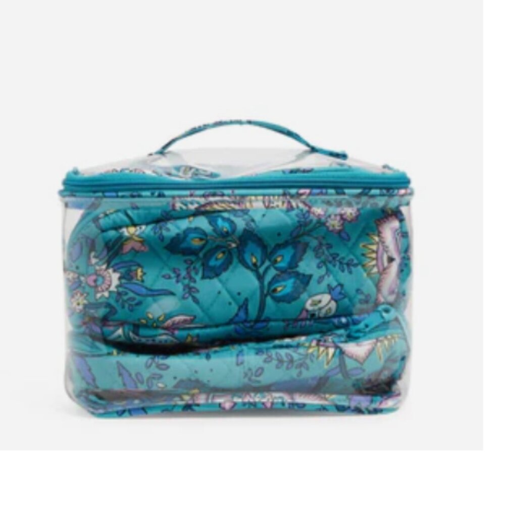 Vera Bradley Peacock Garden - 4 Pc. Cosmetic Organizer Set